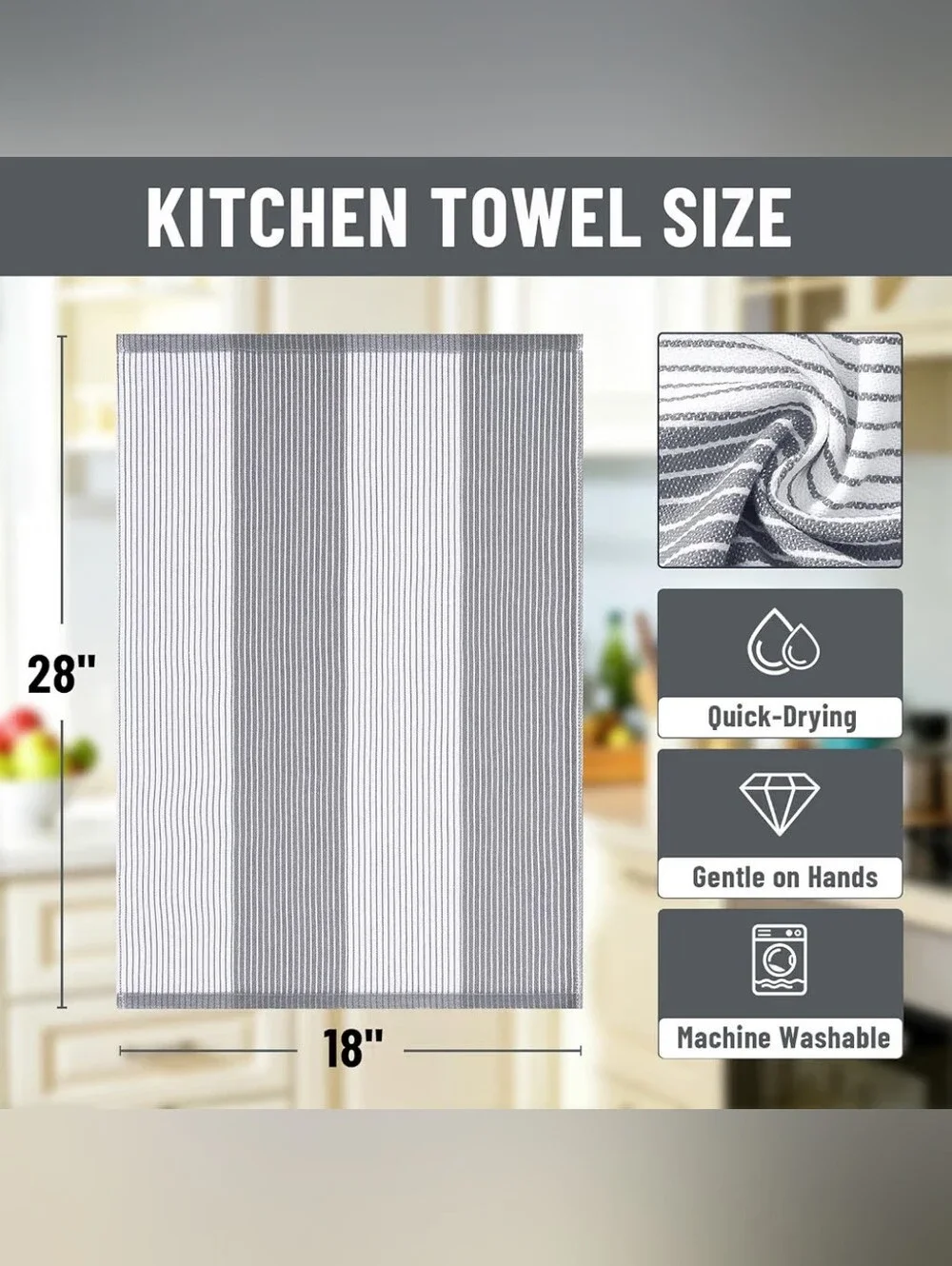 Homaxy Premium 100% Cotton Kitchen Towels 18